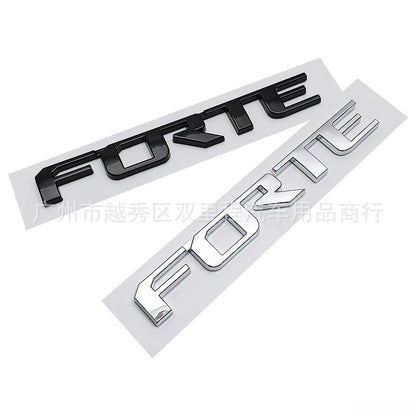 3D ABS Letter Badge Forte Trunk Sticker Realistic Letters