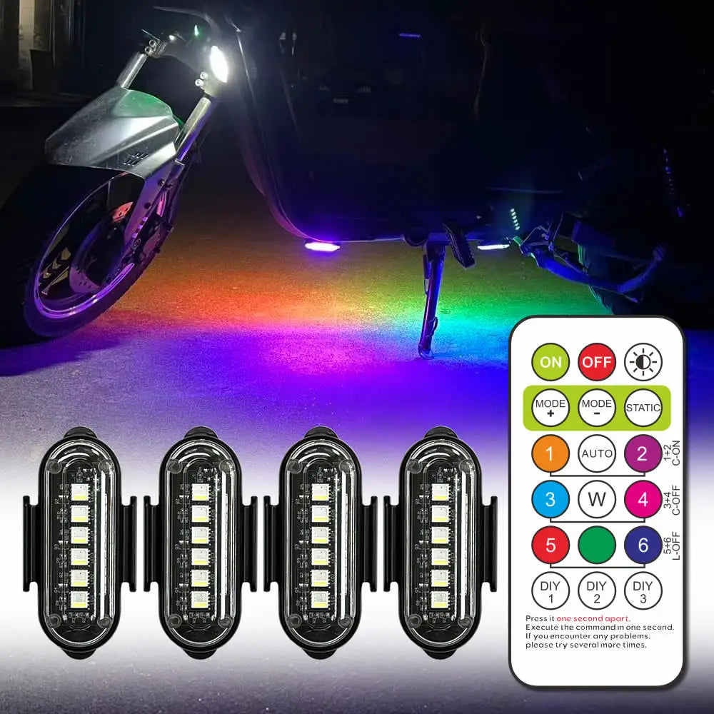 4PCS Up Night RGB Aircraft Motorcycles Truck Airplanes