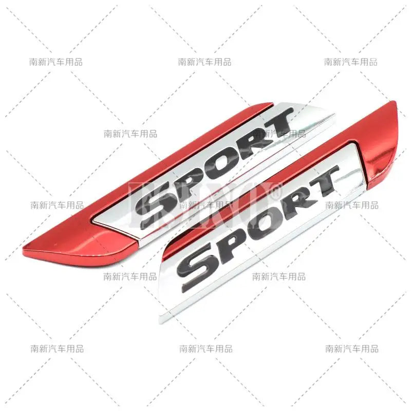 X Sport Logo Body Fender Side Metal Chrome Zinc