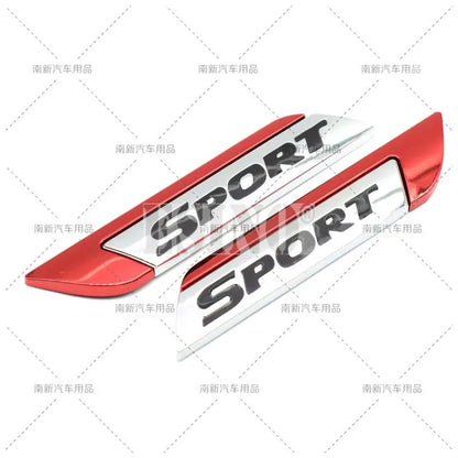 X Sport Logo Body Fender Side Metal Chrome Zinc