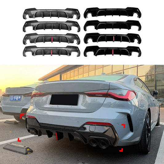 For BMW 4 Series G22 G23 Rear Bumper Lip Spoiler Diffuser Msport