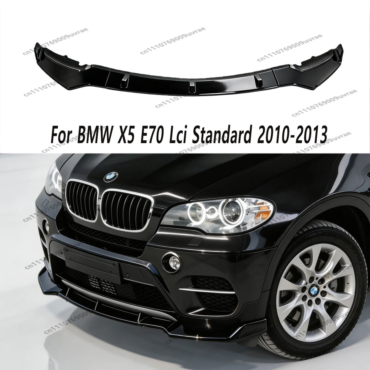 For BMW X5 E70 Standard 2010-2013 Gloss Black Mt Front Bumper