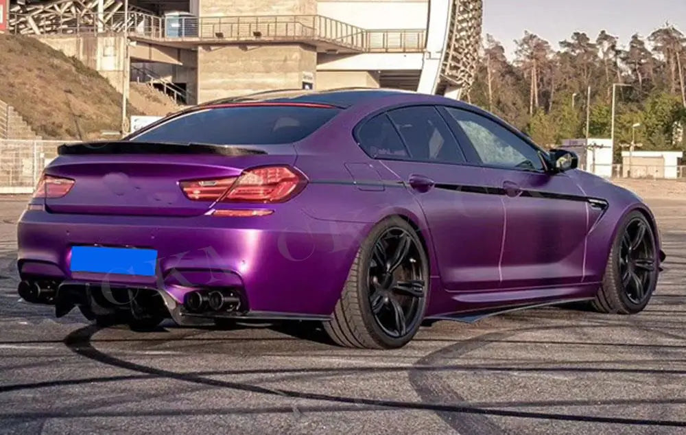 For BMW 6 Series F06 F12 Dry Carbon Fiber Rear Bumper Lip