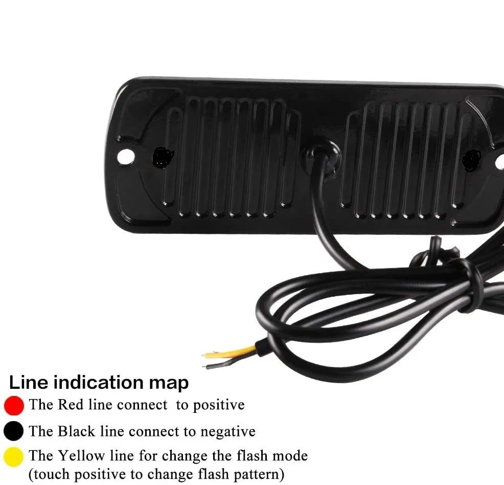 12 Strobe Side Warning Flashing Lightbar Truck Beacon Amber