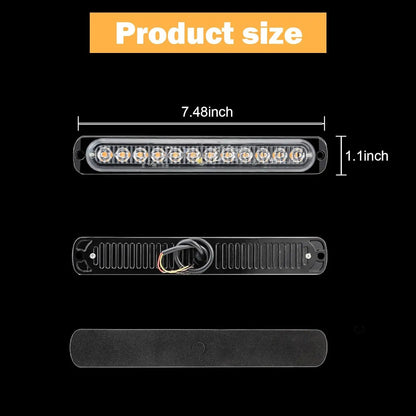1PC 36W 12LED Yellow Truck Side Marker 900LM Strobe