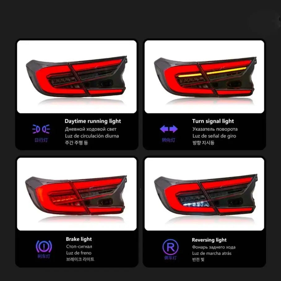 For Honda's Tenth Generation Accord LED Taillights Smoked