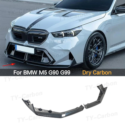 For BMW 5 Series G90 G99 Dry Carbon Fiber Front Bumper Lip