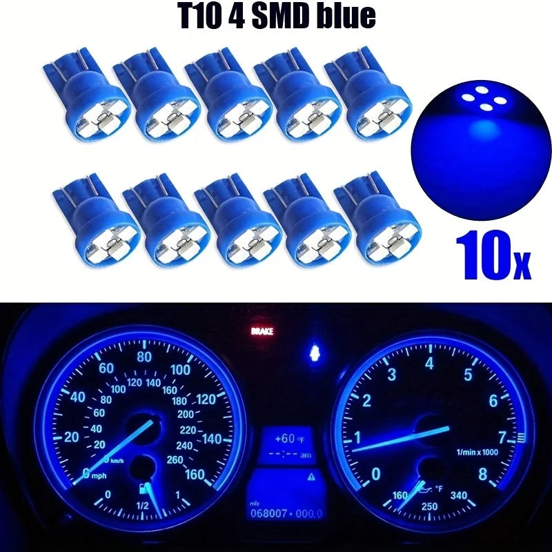 10PCS Set T10 4SMD 1210 Wedge Dashboard Gauge Cluster