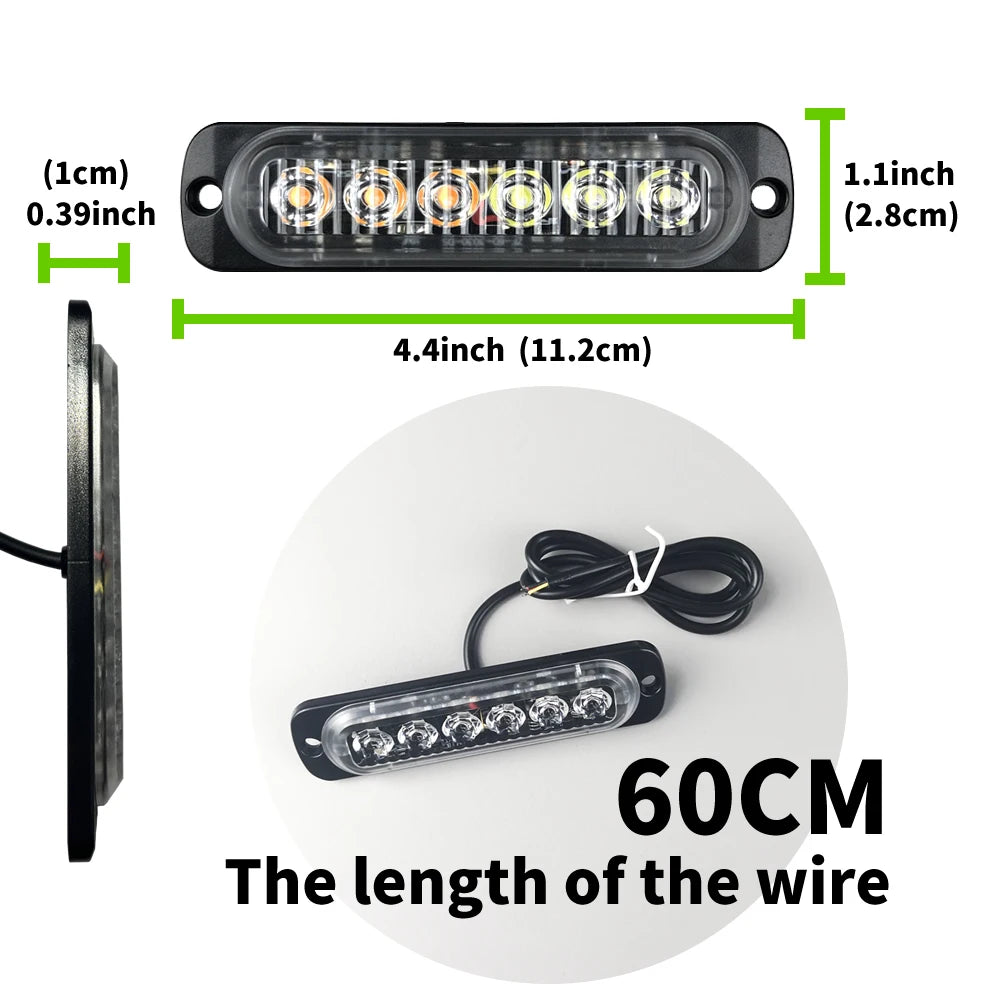 10PCS Emergency Strobe Warning Flashing Caution Construction