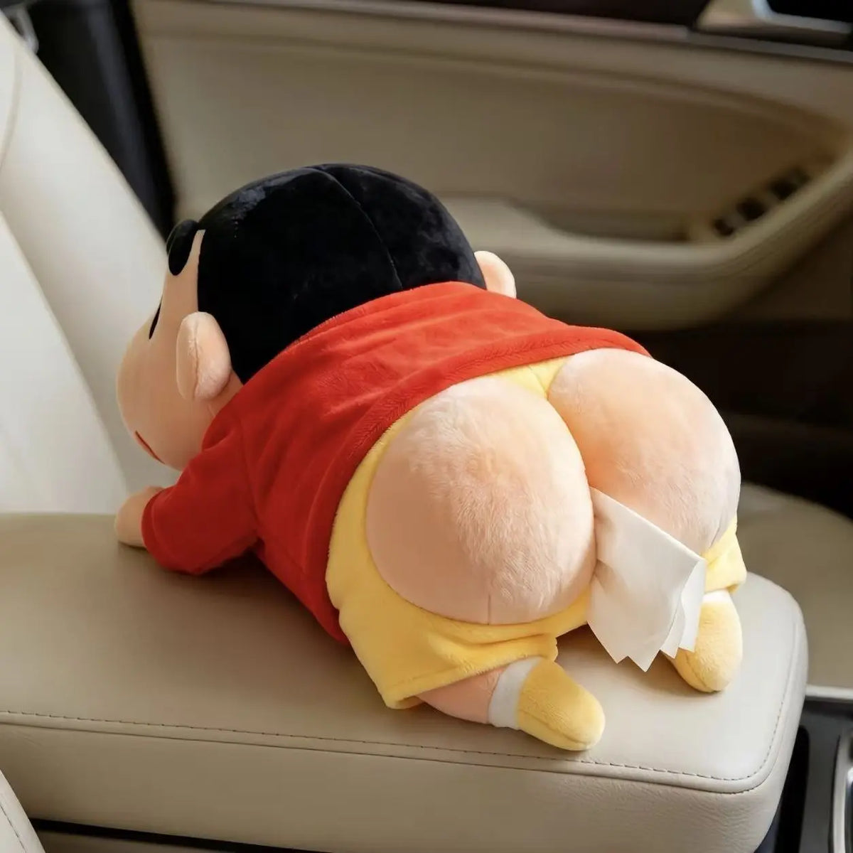 For Home Cute Lying Down Crayon Shin Chan Figurine Tissue Box