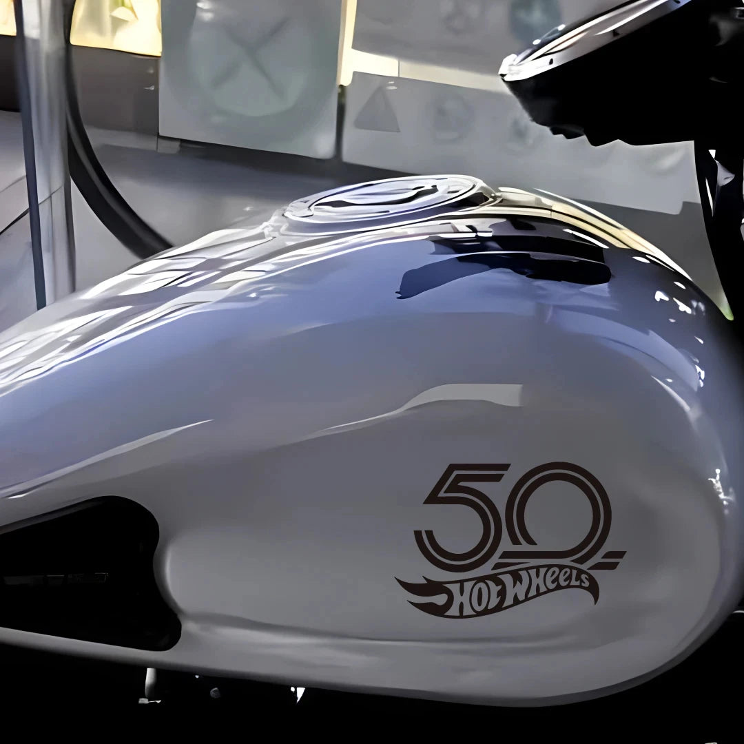 50TH Anniversary Hoe Fire Wheel Cartoon Sticker Stay Away