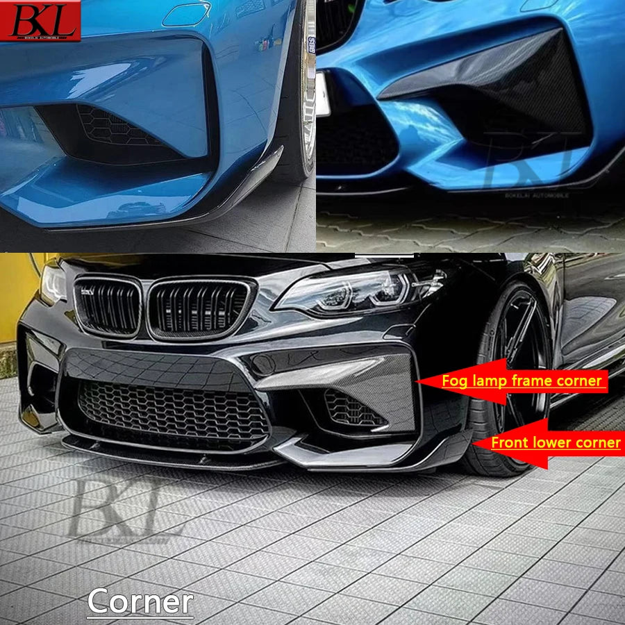For BMW M2 F87 2014-2021 Carbon Fiber Corner Wrap Front Bumper