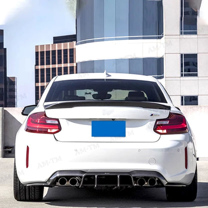 For BMW M2 F87 M2C 2014-2021 V Carbon Fiber Rear Lip Diffuser