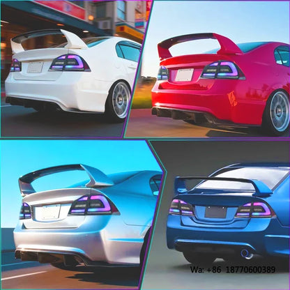 For Honda Civic FD1 FD2 2006-2012 RGB Color Taillights 8TH Gen