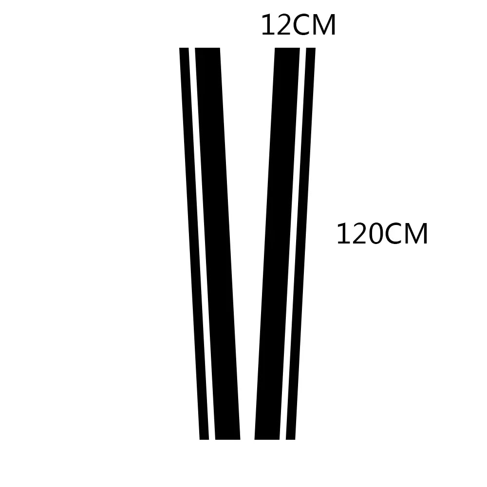 2PCS Hood Cover Trim Stickers Personalized Stripes Vinyl Film