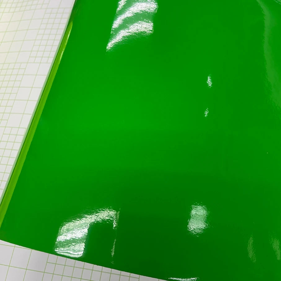 Sizes Glossy Green Fluorescent Vinyl Sticker Wrap Self Adhesive