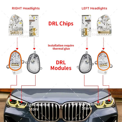 For BMW X1 F48 F49 Lci Yellow Drl Boards Lightsource 2019 2020