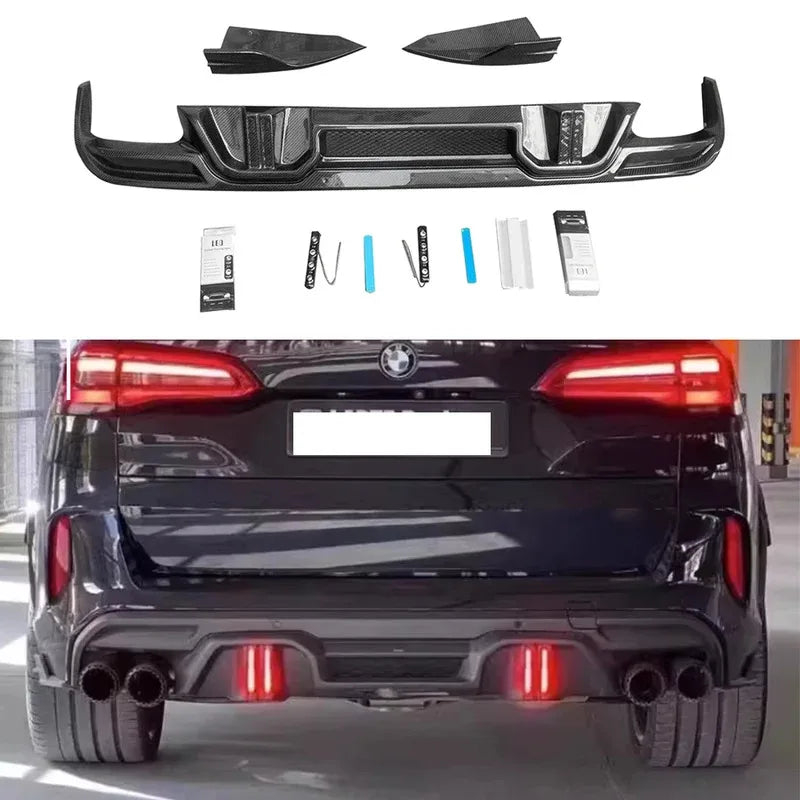 For BMW X5M F95 X6M F96 2019 Carbon Fiber Rear Bumper Diffuser