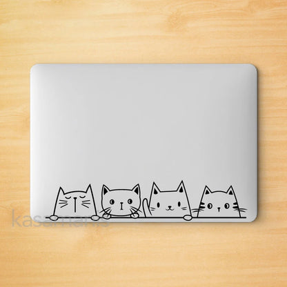For Apple Macbook Decor Peeking Cat Vinyl Sticker Window Bumper
