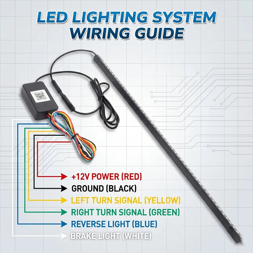 Grille Ambient 22IN 48LED RGB Scanner Flashing Strip Remote