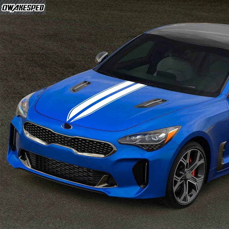 For Kia Stinger Accessories Diy Vinyl Hood Engine Cover Decor