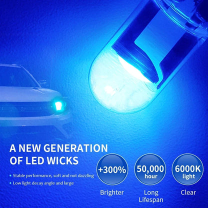 10PCS T10 W5W Canbus Glass Cob Dome Reading Bulb