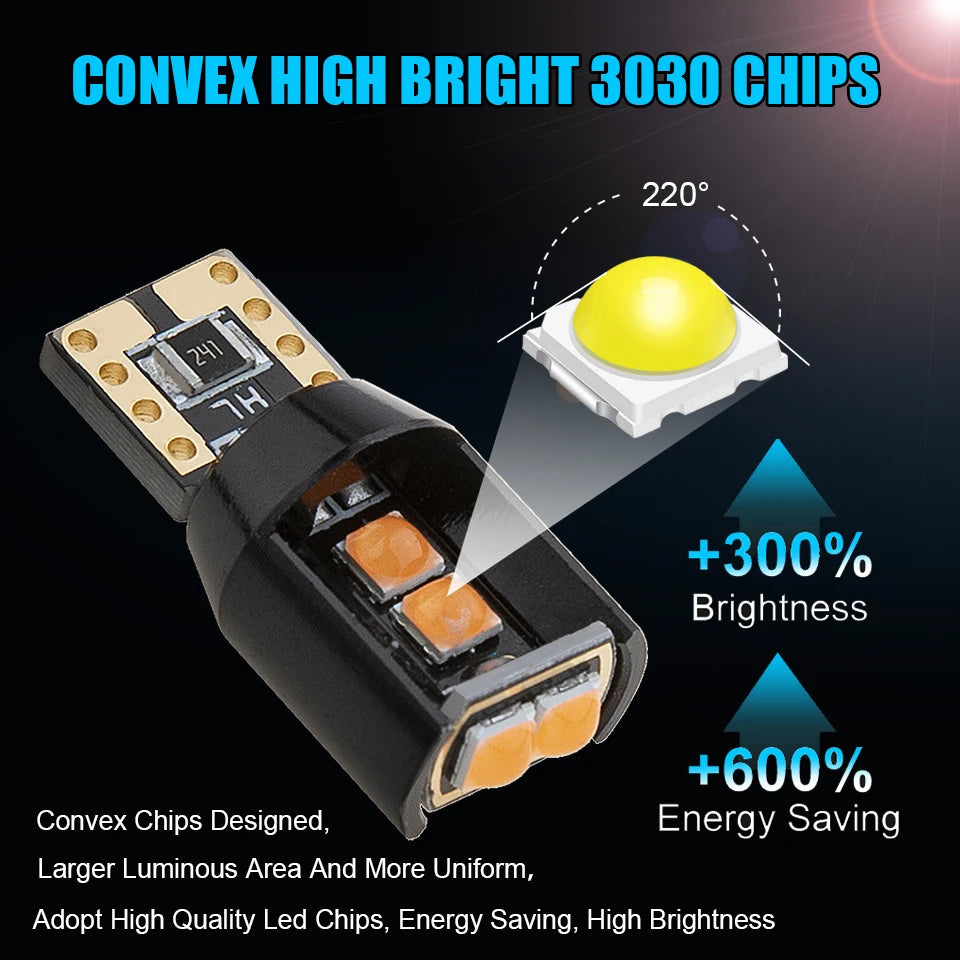 For Auto License Plate Lamp Turn 2PCS Canbus T10 W5W Bulb 2023