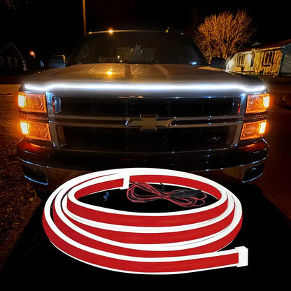 Inch White Dynamic Scan Truck Hood Strip Waterproof Silicone