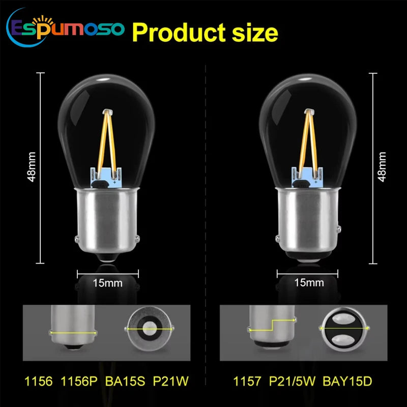 1PCS 1156 ba15s P21W 1157 bay15d P21 5W Bulbs