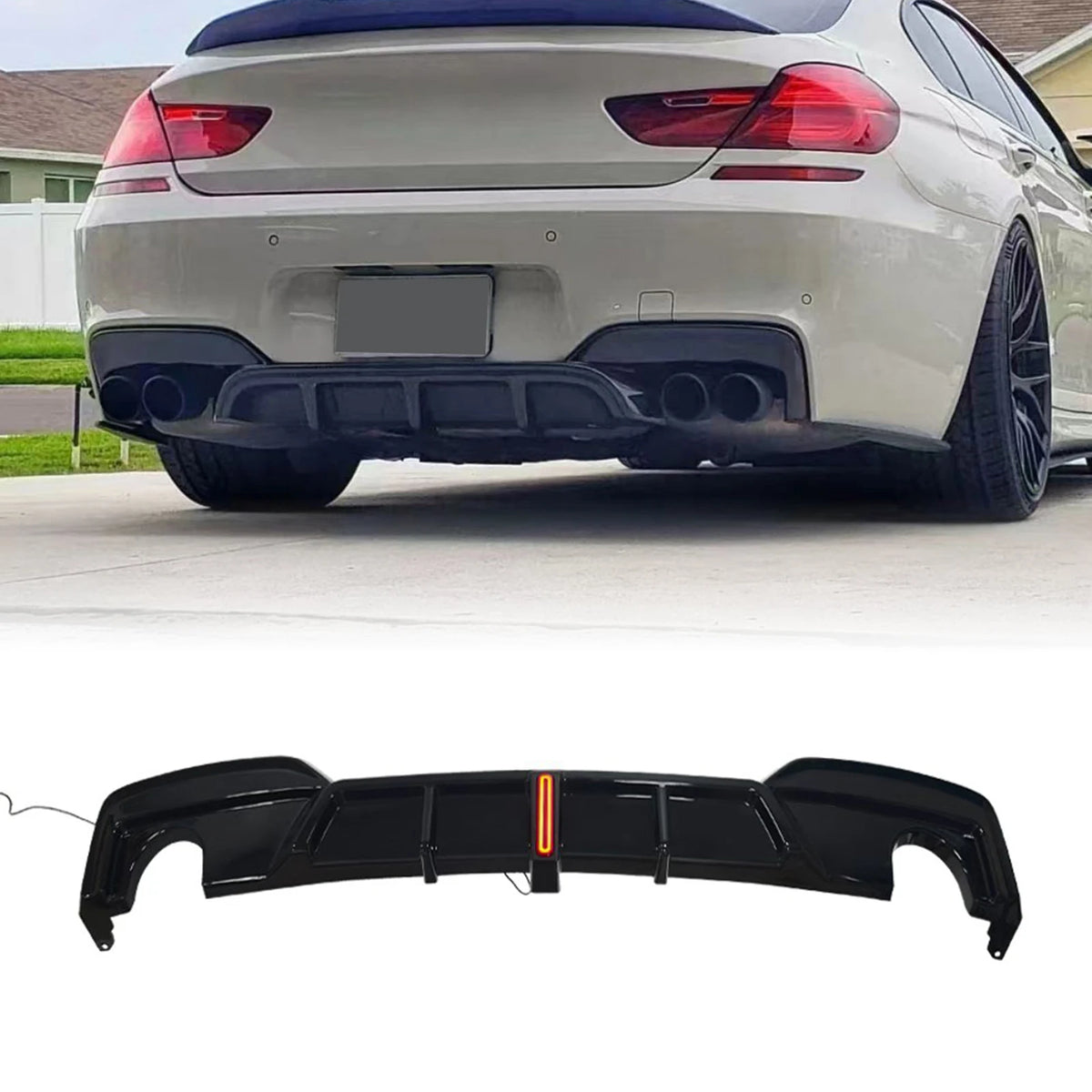 For BMW F06 F12 F13 M Sport 2011-2018 Rear Bumper Diffuser Lip