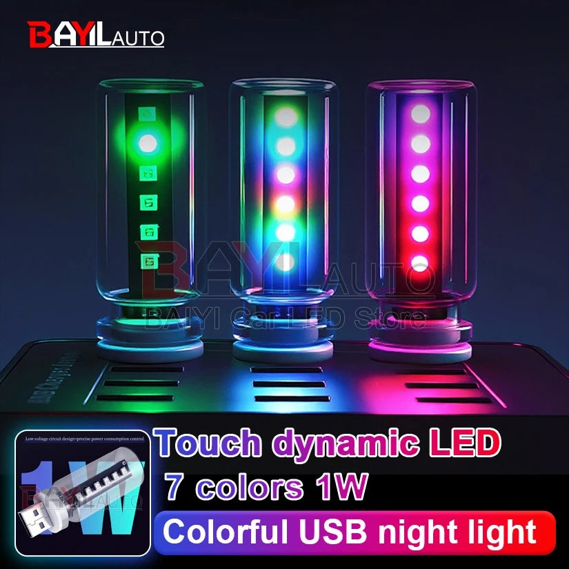 RGB USB Night Touch Dimmable Dynamic Portable Lighting Plug