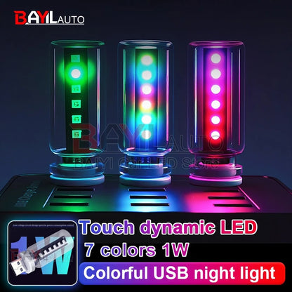 RGB USB Night Touch Dimmable Dynamic Portable Lighting Plug