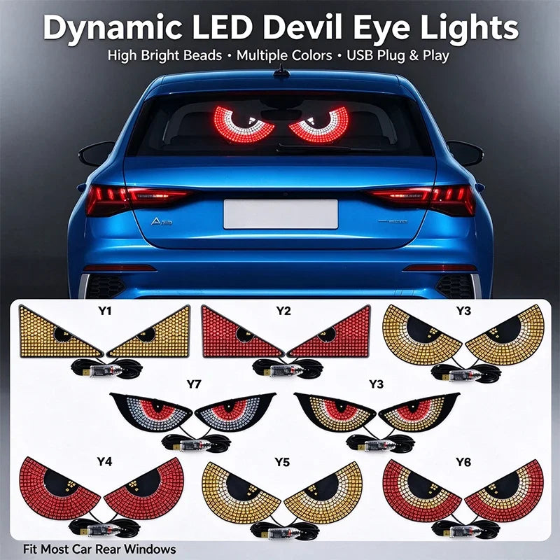 Dynamic Devil S Eye Decor Front Rear Windshield 5V