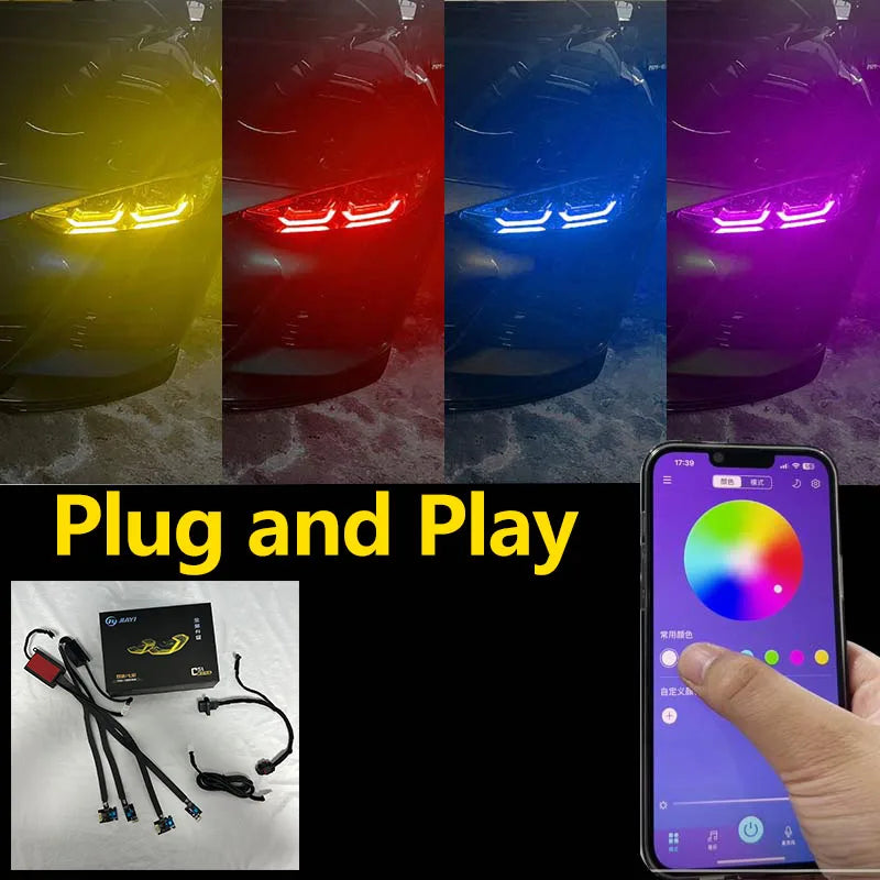 For BMW 4 Series G22 G23 G26 G80 M3 G82 M4 G83 Headlights RGB Drl