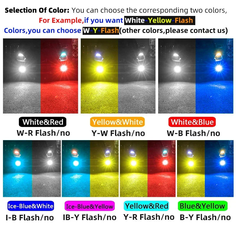 2PCS H8 H11 Fog Dual Color HB4 HB3 3030