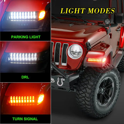 For Jeep Wrangler Jlu Rubicon Sahara Set Fender Side Marker Turn