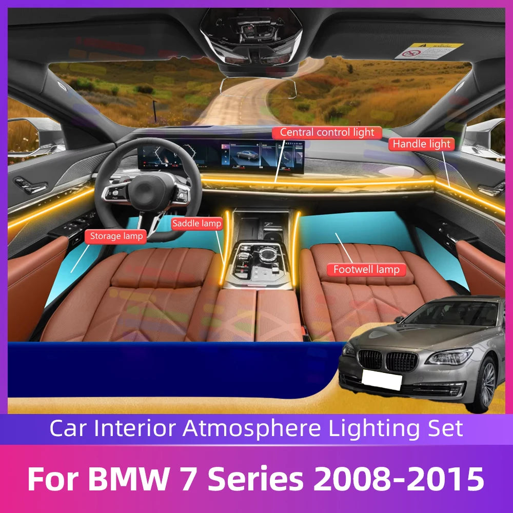 For BMW 7series F01 F02 Neon Interiors Lighting Acrylic Strip