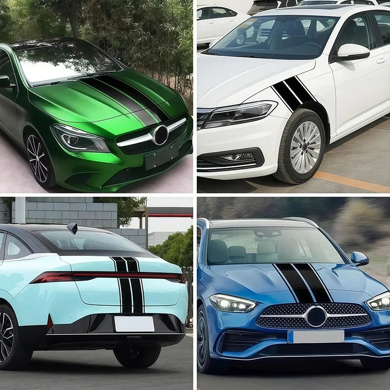 For Vehicle Bonnet Roof Body Exterior Racing Stripe Hood Decal