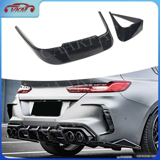 For BMW M8 F91 F92 F93 Dry Carbon Fiber Rear Bumper Spoiler Side