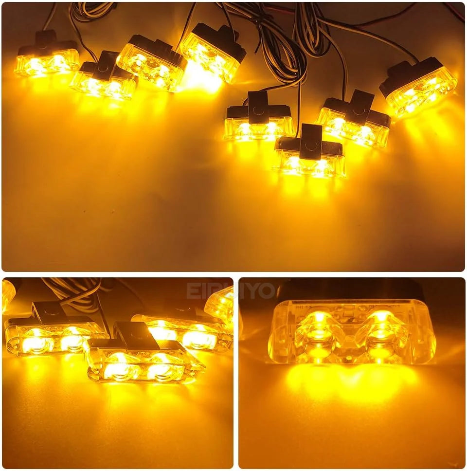 12 Front Grille Strobe 12V Flashing Emergency Warning Flash