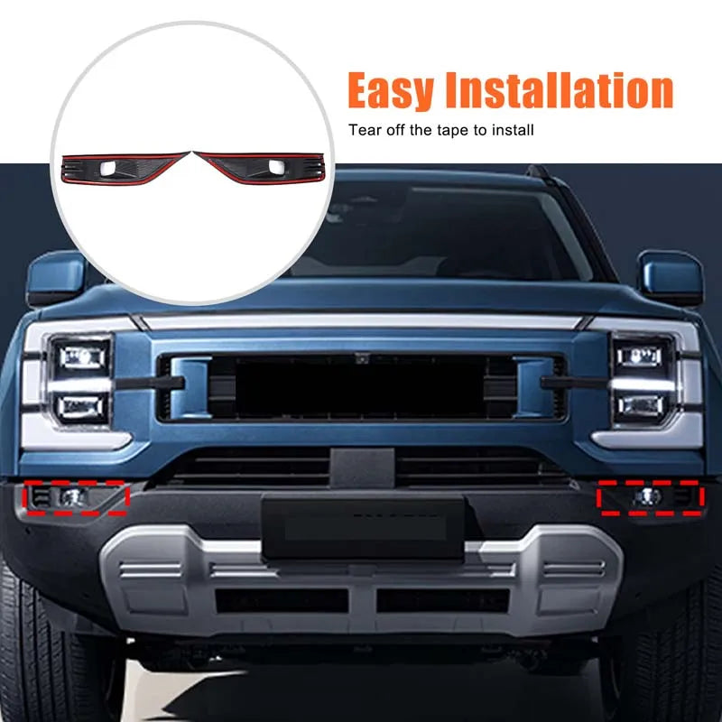 For BYD Shark 2024+ Pickup Truck Front Fog Exterior ABS Carbon