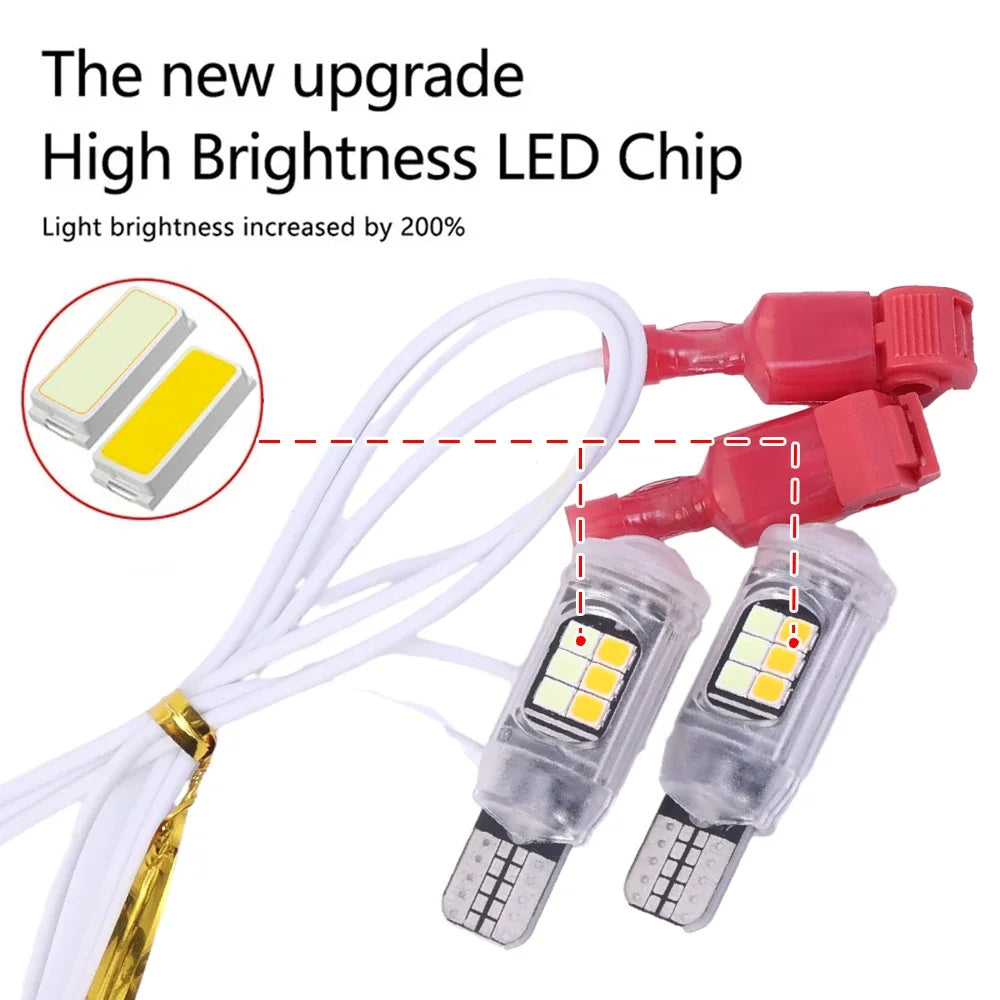 T15 Motorcycle high-brightness two-color Turn Ice Blue Brake T10