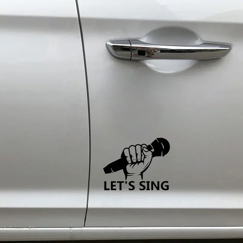 Let S Sing Microphone Karaoke Musical Window Bumper Sticker