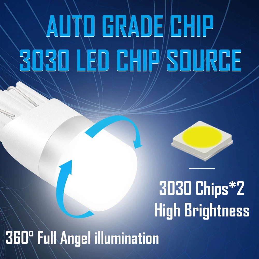 For 12V Stella 8PCS T10 Bulb 360degree Glow White Amber Ice