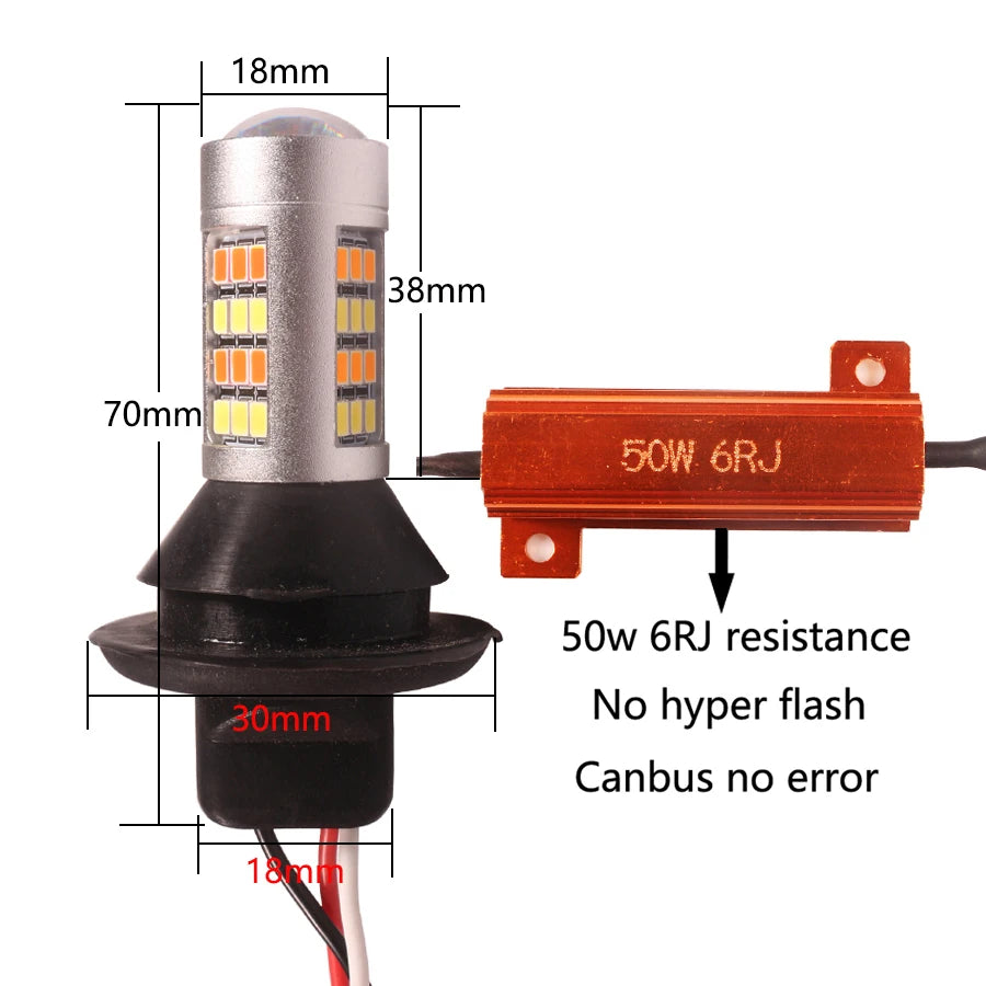 2PCS 1156 ba15s Dual Color Canbus Bulbs P21W py21w