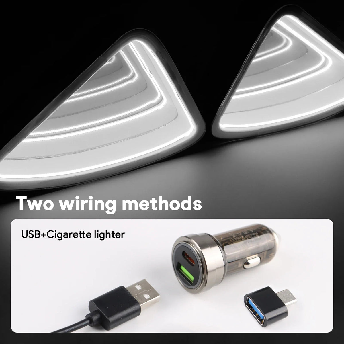 Rear Triangle Window LED Light Bar for Tesla Model Y 2019-2024 Metal Ambient Strip Plug & Play Interior Atmosphere Light