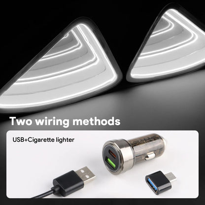 Rear Triangle Window LED Light Bar for Tesla Model Y 2019-2024 Metal Ambient Strip Plug & Play Interior Atmosphere Light