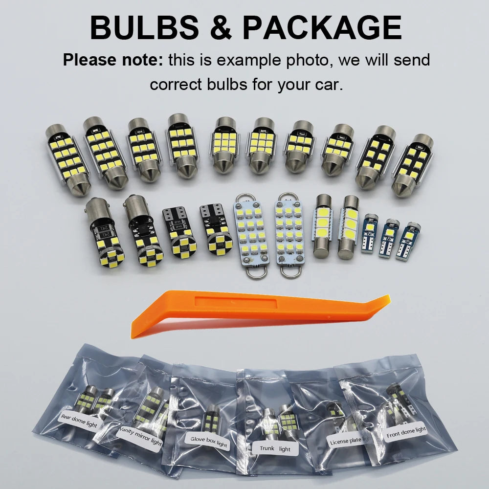 For BMW E87 E81 F20 E36 Interior Bulb Kit E46 E90 E91 E92 E93 F30