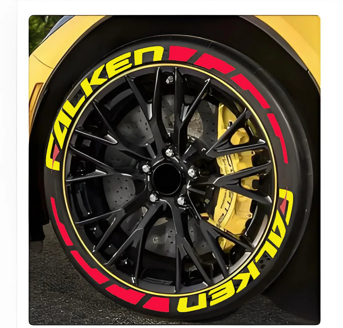For 4 Wheels Decals 8PCS Lot Tire Decor Stickers Tuning 3D