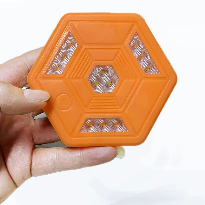Rotating Magnetic Warning Flashing Rechargeable Yellow White